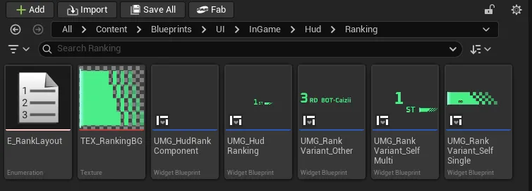 Ranking widget component