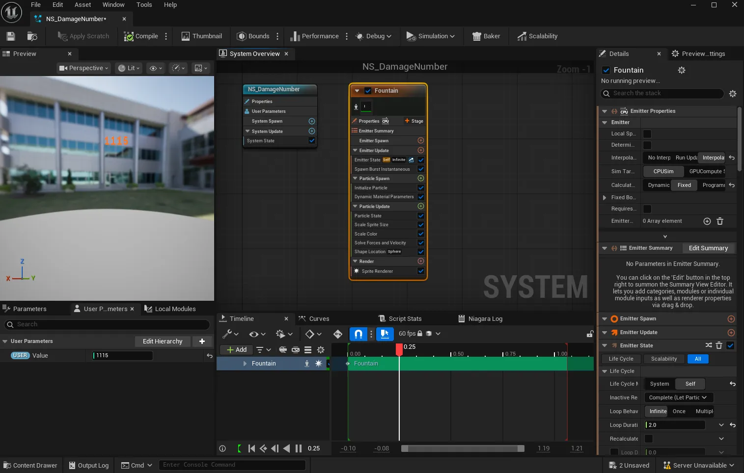 Floating Damage Number Niagara