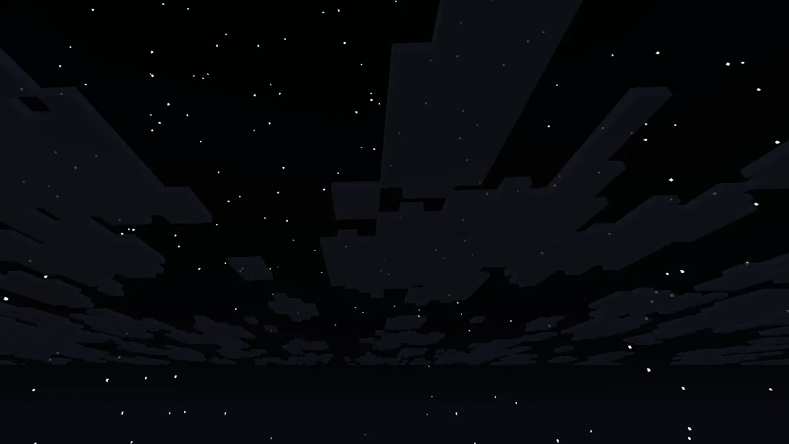 Vanilla style clouds at midnight with minimal ambient light